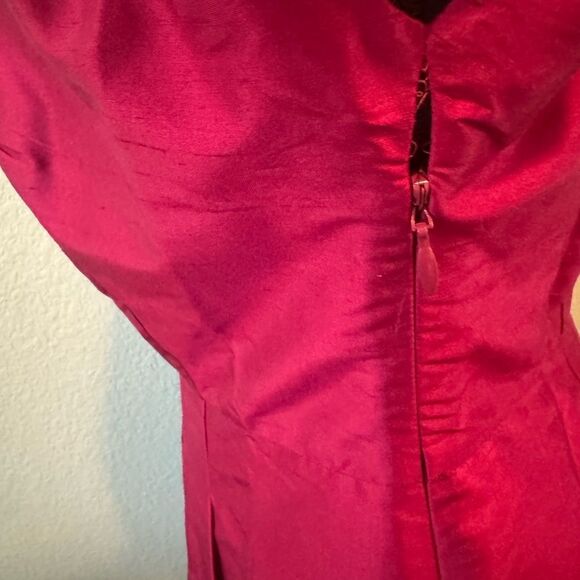 NWT Talbots 100% Silk Ruby Red Dress Silk Doupioni Size 10P Dress with pockets - Picture 7 of 11